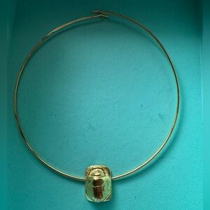VTG RARE Metropolitan Museum Art MMA Egyptian Sterling Wire Scarab Necklace